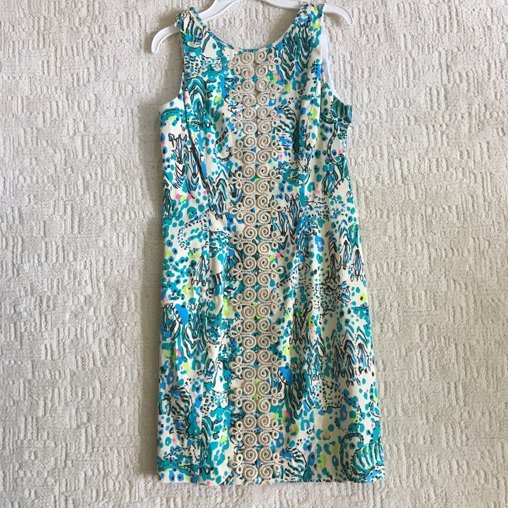 Lily Pulitzer Shift Dress Corine Sea Oat Escapades in the Everglades